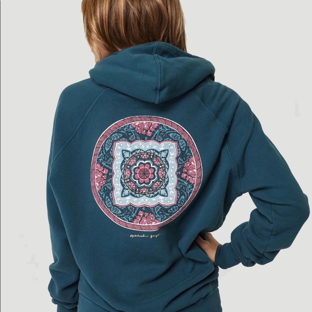 Spiritual Gangster Mandala Raglan Hoodie NWOT